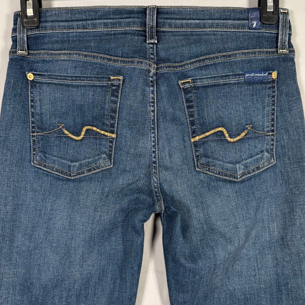 7 For All Mankind Roxanne Crop Jeans Womens 29 Blue Medium Wash Slim Straight